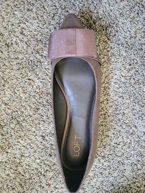 LOFT Dusty Mauve Pointed Bow Flats